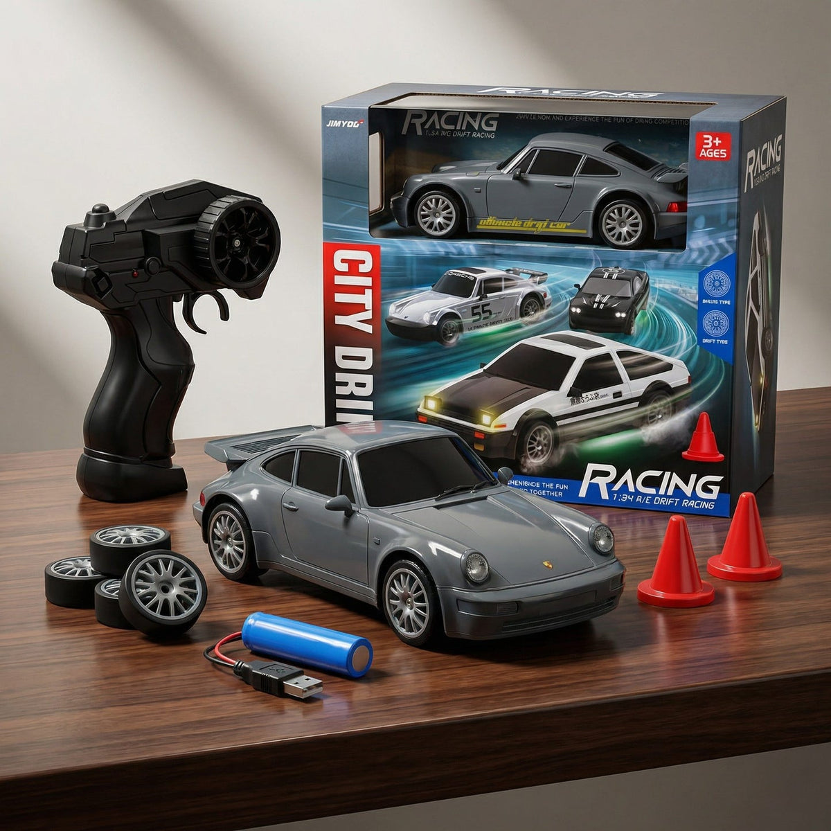 🏎️ RC Drift Car for — 4WD, LED Lights & 20KM/H Speed